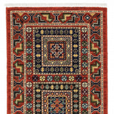 2' x 3' Blue and Red Oriental Power Loom Area Rug