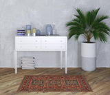 3' X 5' Red Black and White Oriental Power Loom Area Rug
