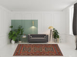 8' x 11' Red and Black Oriental Power Loom Area Rug