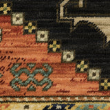 8' x 11' Red and Black Oriental Power Loom Area Rug