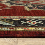 2' X 6' Navy Blue Oriental Power Loom Runner Rug With Fringe