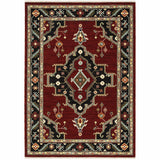 2' x 3' Red and Black Medallion Power Loom Area Rug