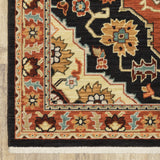 5' x 8' Red and Black Oriental Power Loom Area Rug