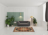 5' x 8' Red and Black Oriental Power Loom Area Rug