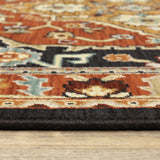 5' x 8' Red and Black Oriental Power Loom Area Rug