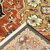 5' x 8' Red and Black Oriental Power Loom Area Rug