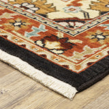 5' x 8' Red and Black Oriental Power Loom Area Rug