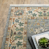 2' X 3' Ivory Oriental Power Loom Stain Resistant Area Rug With Fringe