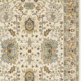 6' X 9' Brown And Ivory Oriental Power Loom Area Rug With Fringe