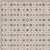 5' X 8' Ivory And Gold Oriental Power Loom Stain Resistant Area Rug With Fringe