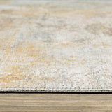 8' X 11' Ivory And Gold Oriental Power Loom Stain Resistant Area Rug With Fringe