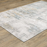 2' X 8' Gray And Ivory Abstract Power Loom Stain Resistant Runner Rug