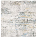 9' X 12' Gray And Ivory Abstract Power Loom Stain Resistant Area Rug