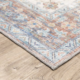 9' X 12' Beige Gold And Grey Oriental Power Loom Stain Resistant Area Rug