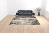 10' X 13' Gray And Ivory Abstract Power Loom Area Rug