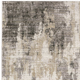 10' X 13' Gray And Ivory Abstract Power Loom Area Rug