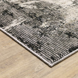 10' X 13' Gray And Ivory Abstract Power Loom Area Rug