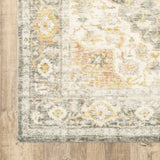 2' X 8' Gray And Ivory Oriental Power Loom Stain Resistant Runner Rug