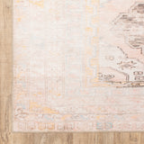 8' X 10' Pink And Blue Oriental Power Loom Stain Resistant Area Rug
