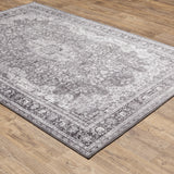8' X 10' Pink And Blue Oriental Power Loom Stain Resistant Area Rug
