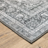 2' X 3' Grey Oriental Power Loom Stain Resistant Area Rug