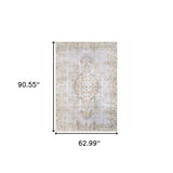 2' X 3' Grey Oriental Power Loom Stain Resistant Area Rug