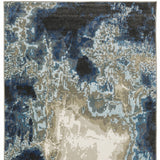 10' X 13' Blue Grey Charcoal And Beige Abstract Power Loom Stain Resistant Area Rug