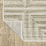 2' X 8' Brown And Ivory Geometric Power Loom Runner Rug With Fringe