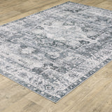 2' X 3' Blue And Gold Oriental Printed Non Skid Area Rug
