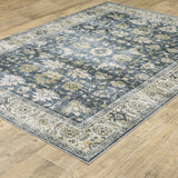 8' Gray And Ivory Oriental Printed Non Skid Runner Rug