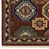 2' X 10' Red And Ivory Oriental Power Loom Runner Rug With Fringe