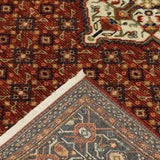 2' X 10' Red And Ivory Oriental Power Loom Runner Rug With Fringe