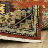 2' X 10' Red And Ivory Oriental Power Loom Runner Rug With Fringe