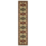 12' Red and Ivory Oriental Power Loom Runner Rug