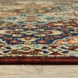 12' Red and Ivory Oriental Power Loom Runner Rug