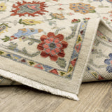 2' X 10' Gray And Ivory Oriental Power Loom Runner Rug With Fringe