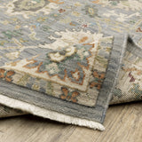 2' X 10' Orange And Ivory Oriental Power Loom Runner Rug With Fringe