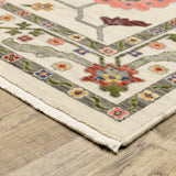 12' Gray and Ivory Oriental Power Loom Runner Rug