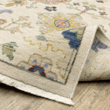 2' X 10' Gray And Ivory Oriental Power Loom Runner Rug With Fringe