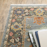 2' X 10' Gray And Ivory Oriental Power Loom Runner Rug With Fringe