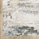 2' X 3' Gray And Ivory Abstract Printed Stain Resistant Non Skid Area Rug