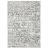 2' X 3' Sage Green Grey Ivory And Silver Oriental Printed Stain Resistant Non Skid Area Rug