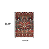 2' X 8' Orange And Ivory Floral Power Loom Runner Rug