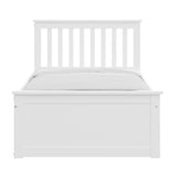 White Solid Wood Twin Bed With Pull Out Trundle