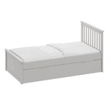 Gray Solid Wood Twin Bed With Pull Out Trundle