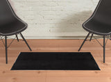 2' X 3' Black Shag Tufted Handmade Area Rug