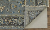 5' X 8' Blue Gray And Taupe Wool Floral Hand Knotted Stain Resistant Area Rug