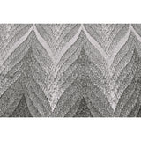 8' Gray and White Geometric Runner Rug
