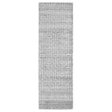 8' Silver Floral Hand Woven Runner Rug