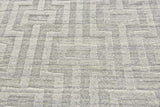 8' Silver Floral Hand Woven Runner Rug